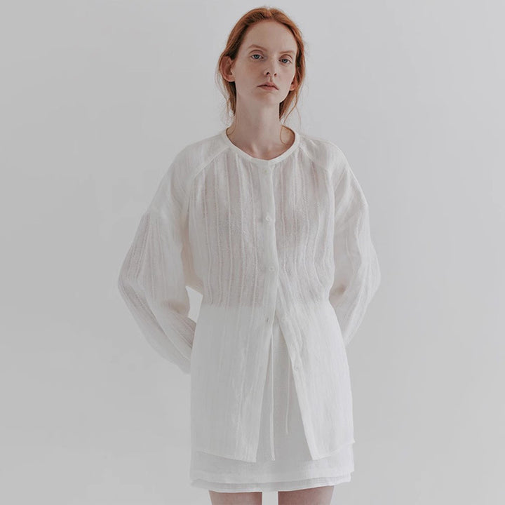 Damen lässige Longshirts mit feiner Struktur Drune