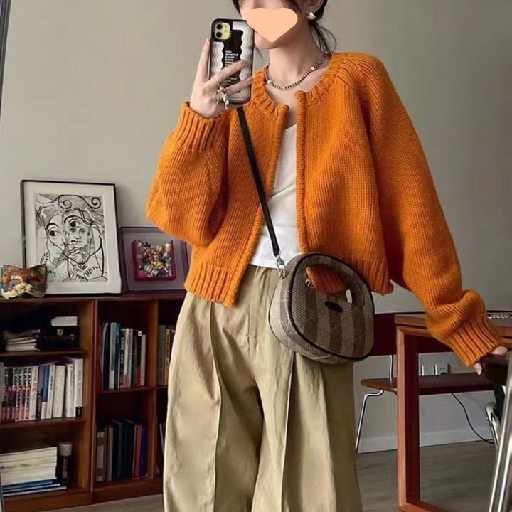 Damen lässige Strickjacke mit lockerer Passform und Ribbing Drune