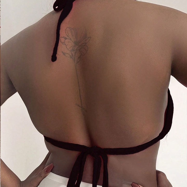 Damen Triangel-Bikinioberteil mit tiefem V-Ausschnitt und verstellbaren Trägern Drune