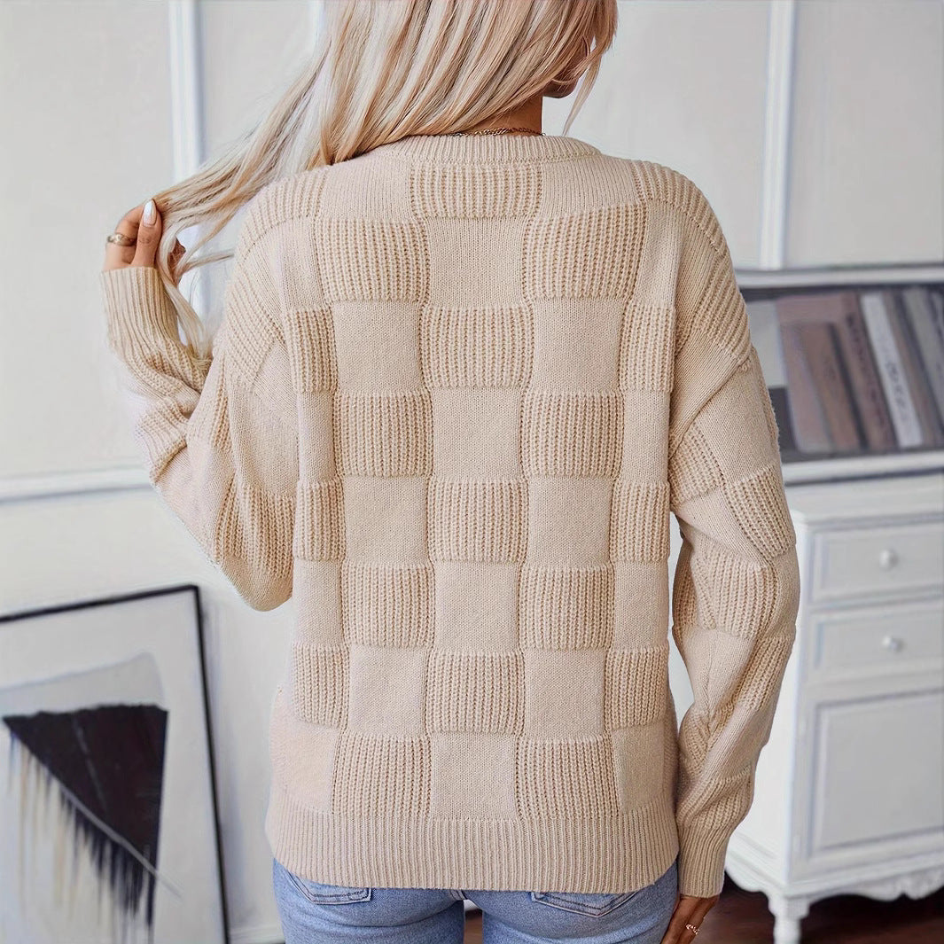 Damen Pullover im modernen Karo-Design Drune