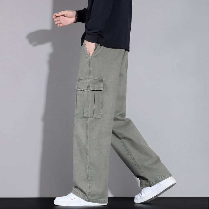 Herren Cargo-Hose im weiten Relaxed-Fit mit Tunnelzugbund und Mehrfachtaschen Drune