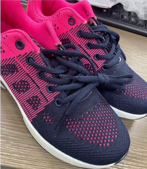 Damen atmungsaktive Strick-Sneaker mit Luftkammer-Zwischensohle und gepolstertem Einstieg Drune