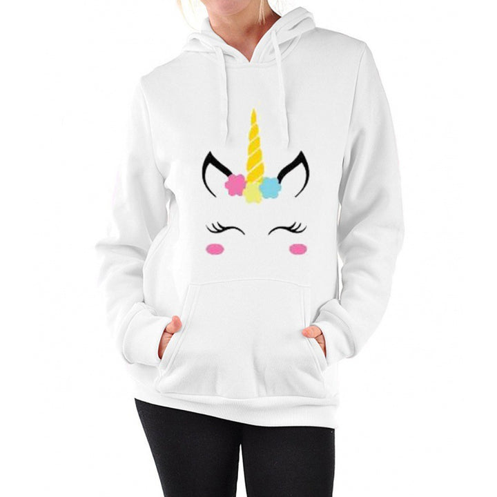Damen Kapuzenpullover mit Einhorn-Dab-Print, Kängurutasche und weichem Baumwollmix Drune