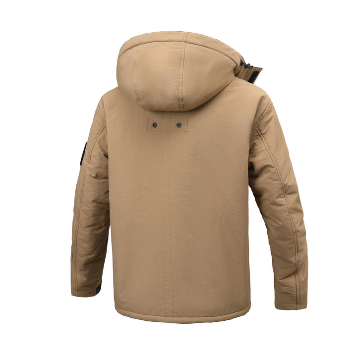 Herren  isolierte sherpa-gefütterte Parka mit Kapuze und Reißverschluss sowie Utility-Ärmeltasche Drune