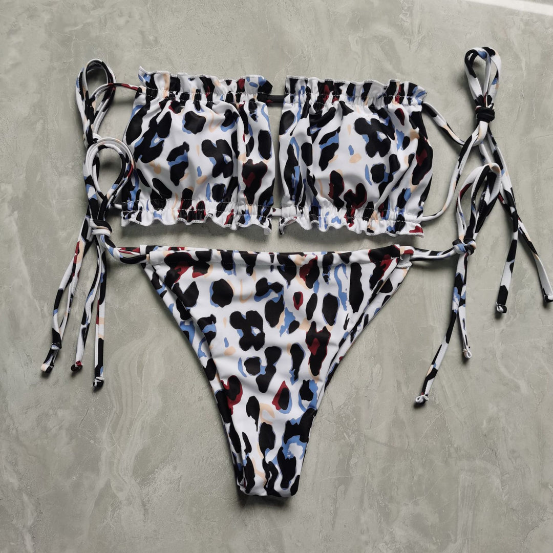 Damen Bandeau-Bikini mit voluminösen Rüschendetails Drune