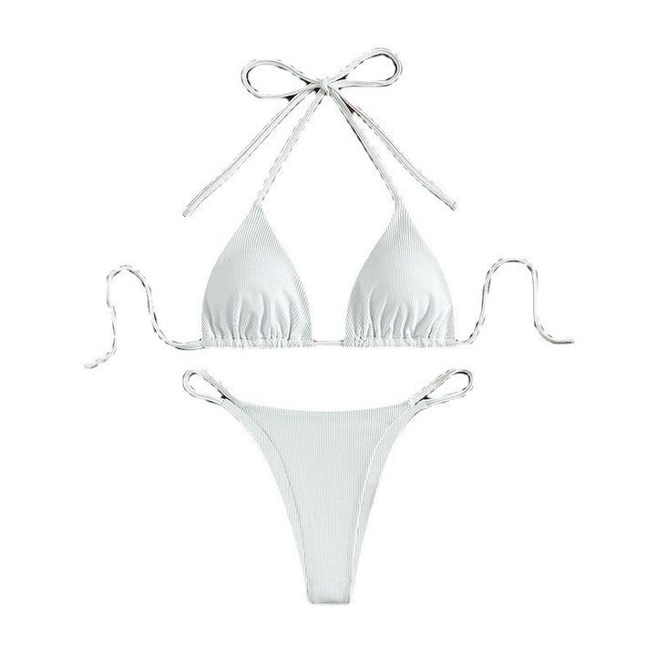 Damen Triangel-Bikini mit feinen Rippeneffekten und anpassbarem Schnitt Drune