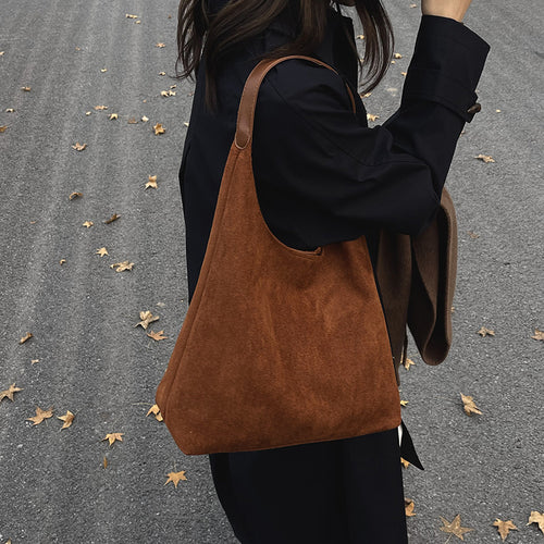 Damen Soft Suede Hobo Tasche Drune