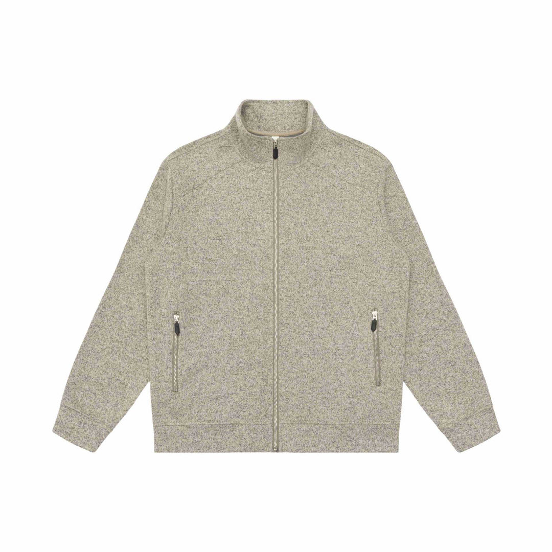 Damen Zipjacke aus meliertem Teddy-Fleece mit Stehkragen und Reißverschlusstaschen Drune