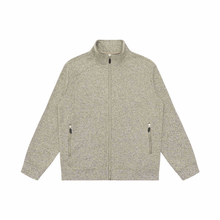 Damen Zipjacke aus meliertem Teddy-Fleece mit Stehkragen und Reißverschlusstaschen Drune