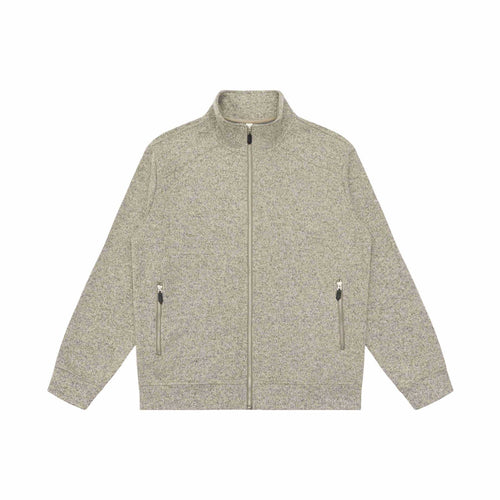 Damen Zipjacke aus meliertem Teddy-Fleece mit Stehkragen und Reißverschlusstaschen Drune
