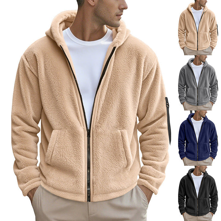 Herren Fleecejacke mit Kapuze und praktischen Reißverschlusstaschen Drune