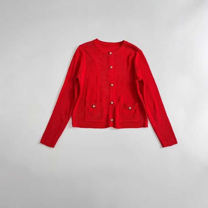 Damen elegante Strickjacke mit praktischen Taschen Drune