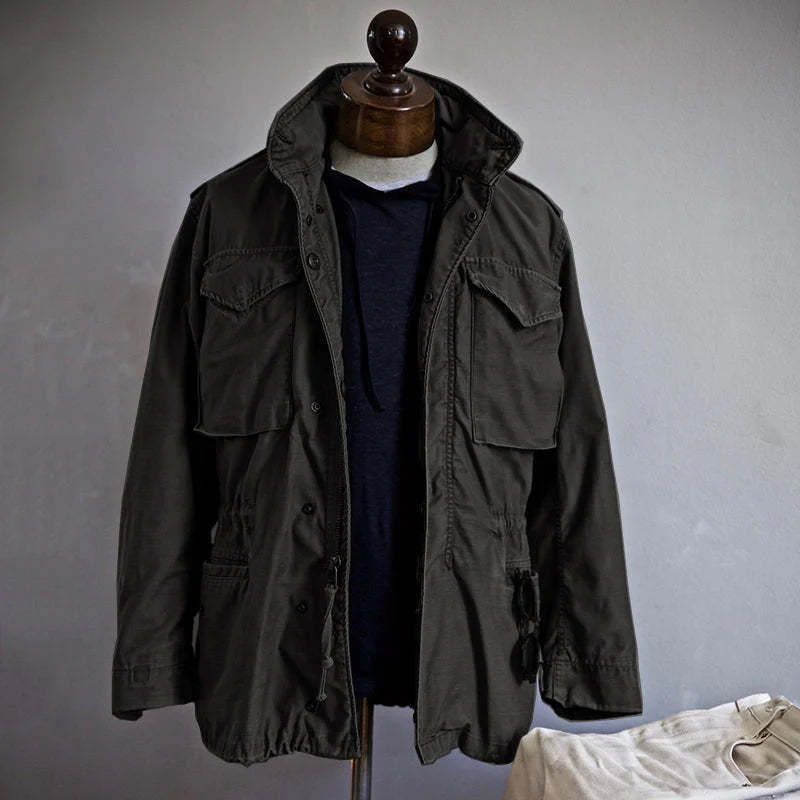 Herren Feldjacke im Militärstil mit Epauletten Drune