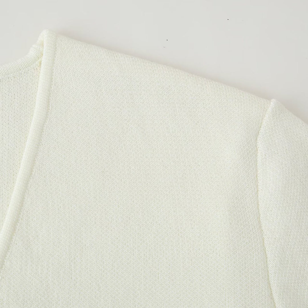 Damen elegante Jacke mit V-Ausschnitt und klassischem Knopf Drune