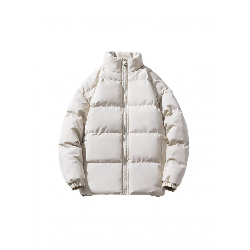Unisex Leichte gesteppte Daunenoptik Pufferjacke mit Stehkragen und Zwei-Wege-Reißverschluss Drune