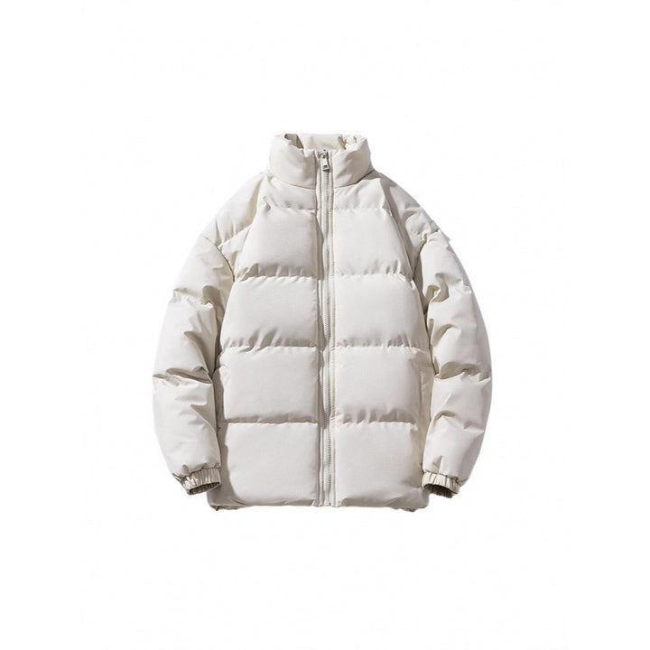 Unisex Leichte gesteppte Daunenoptik Pufferjacke mit Stehkragen und Zwei-Wege-Reißverschluss Drune