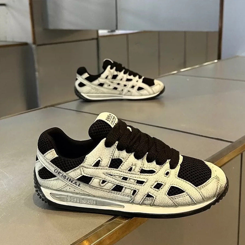 Herren Atmungsaktiver Retro-Laufsneaker mit Mesh- und Wildleder-Overlays Drune
