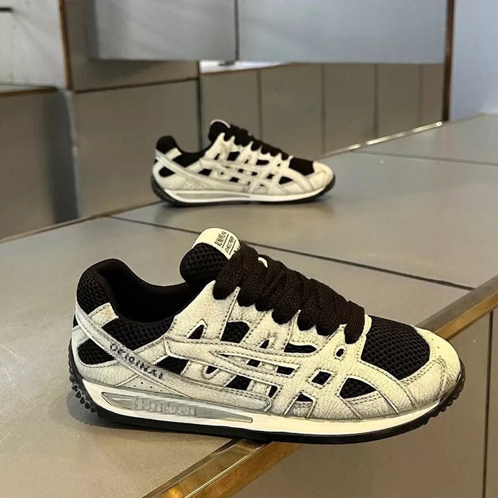 Herren Atmungsaktiver Retro-Laufsneaker mit Mesh- und Wildleder-Overlays Drune