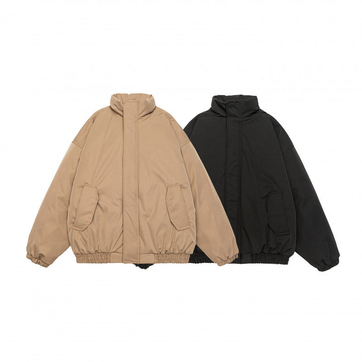 Herren Gekürzte Boxy Steppjacke mit hohem Stehkragen, elastischem Saum und Pattentaschen Drune