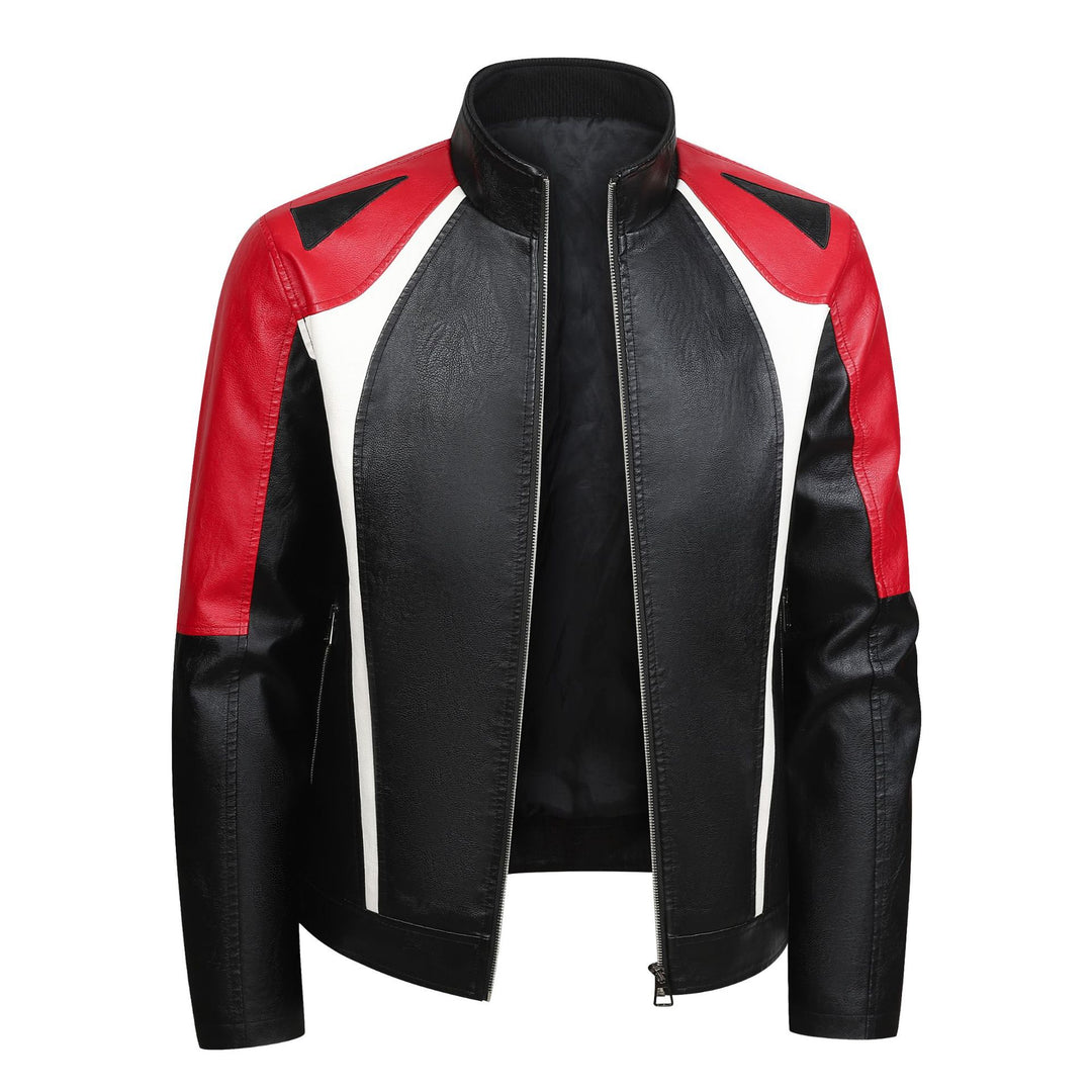 Herren Modische Bikerjacke mit Kontrastdetails Drune