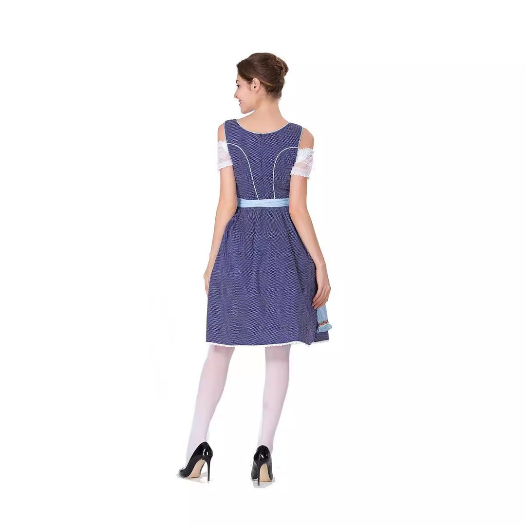 Damen nan tradicionales Oktoberfest Dirndlkleid mit Schürze Drune