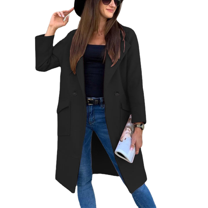 Damen Elegante und vielseitige Longjacke mit praktischen Taschen und Button-Details Drune