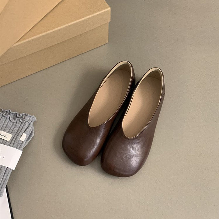 Damen Ballerina-Pantoletten mit weichem Leder und bequemem Fußbett Drune