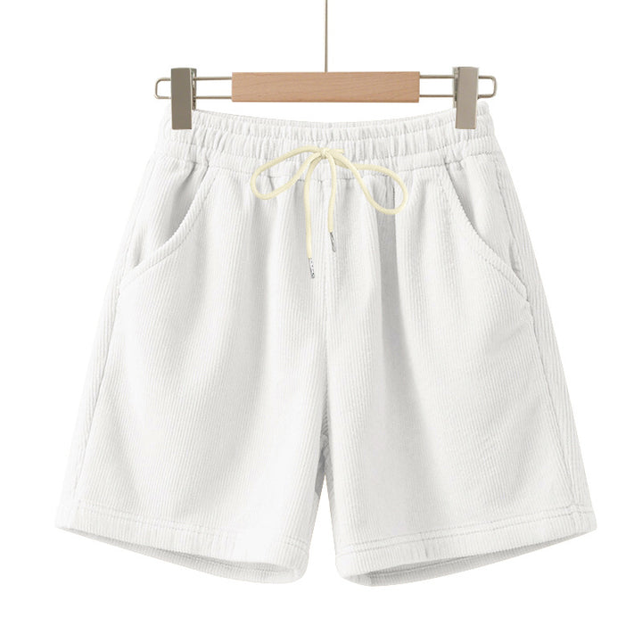 Herren nan gerippte Jersey-Shorts mit elastischem Bund, dekorativem Kordelzug und seitlichen Eingrifftaschen Drune