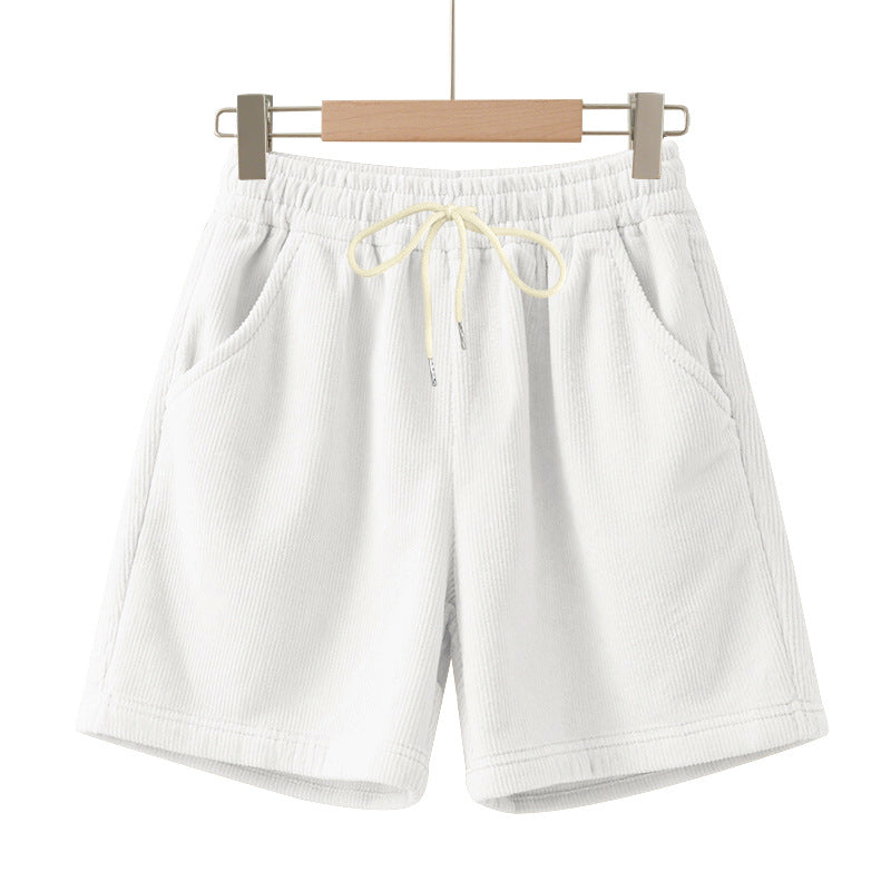 Herren nan gerippte Jersey-Shorts mit elastischem Bund, dekorativem Kordelzug und seitlichen Eingrifftaschen Drune