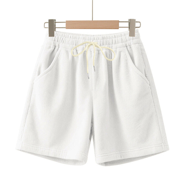 Herren nan gerippte Jersey-Shorts mit elastischem Bund, dekorativem Kordelzug und seitlichen Eingrifftaschen Drune