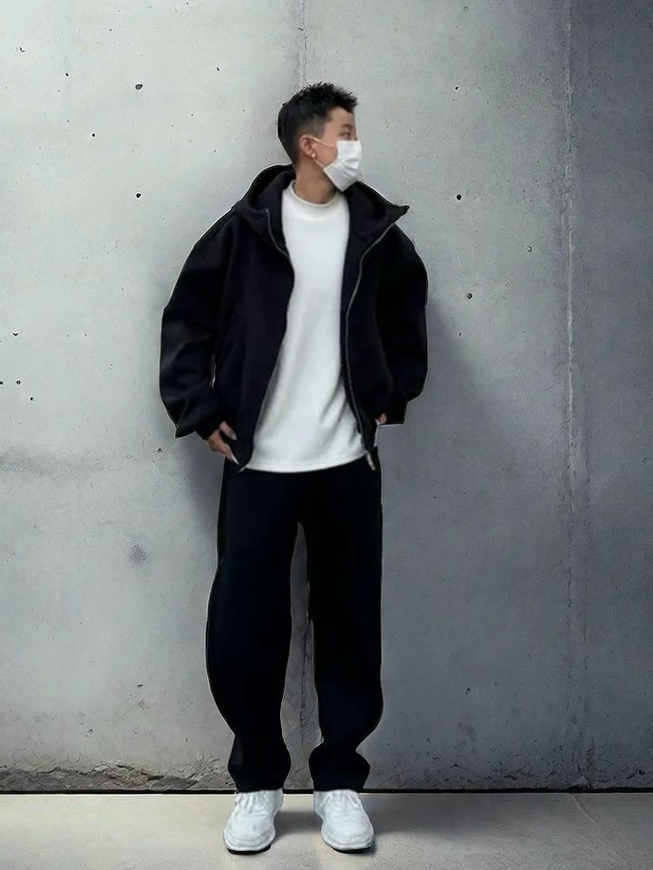 Herren Urbanes Oversized Jacken-Set Drune