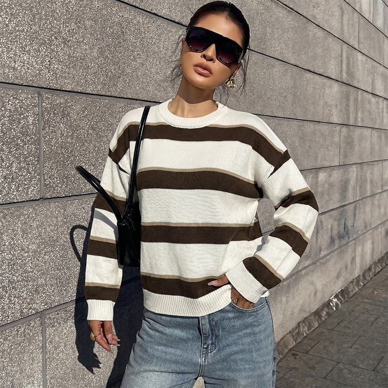 Damen Gemusterter Strickpullover Drune