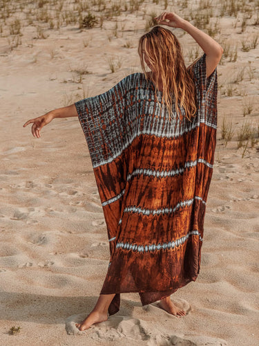 Damen Strandkaftan mit einzigartigem Batikdesign und lockerer Passform Drune