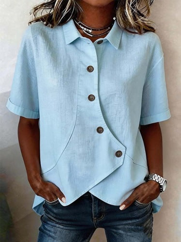 Damen Besonders gestaltete Bluse mit einzigartigem Knopfdetail Drune