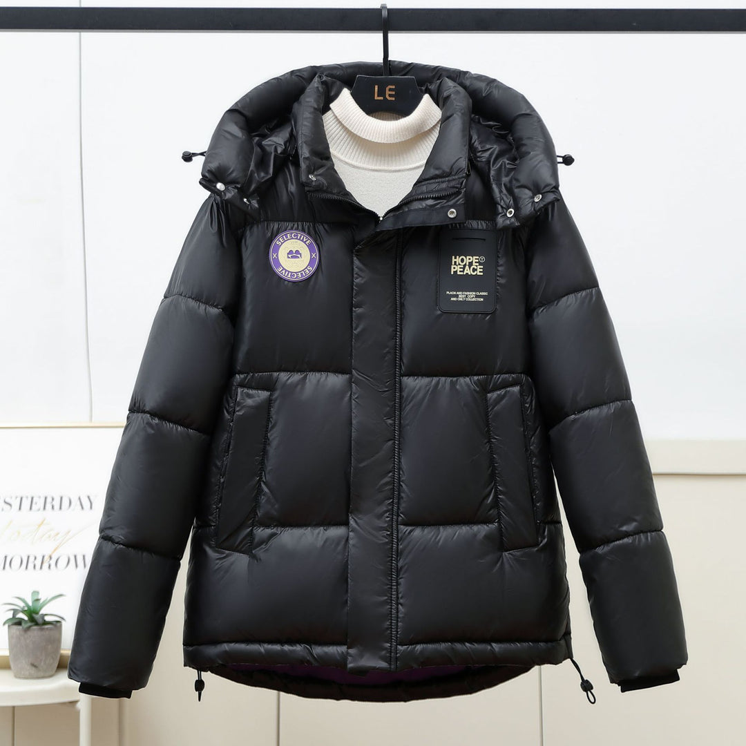 Damen Daunenjacke mit Kapuze und praktischem Reißverschluss Drune