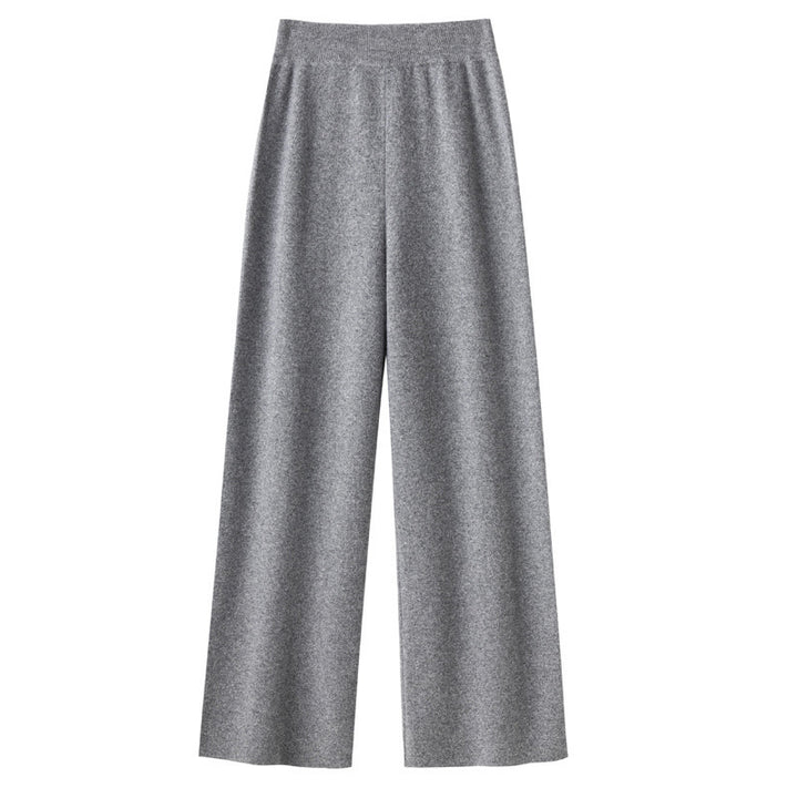 Damen Weite Strickhose mit hohem Bund und kaschmirähnlicher Weichheit Drune