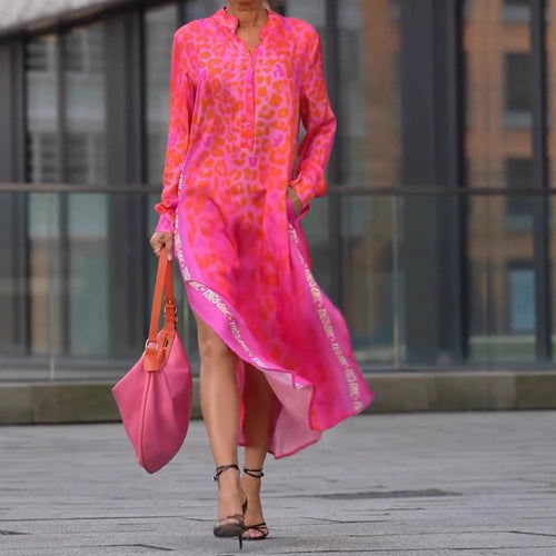 Damen Maxikleid mit modischem Leopardenmuster und schimmernden Details Drune
