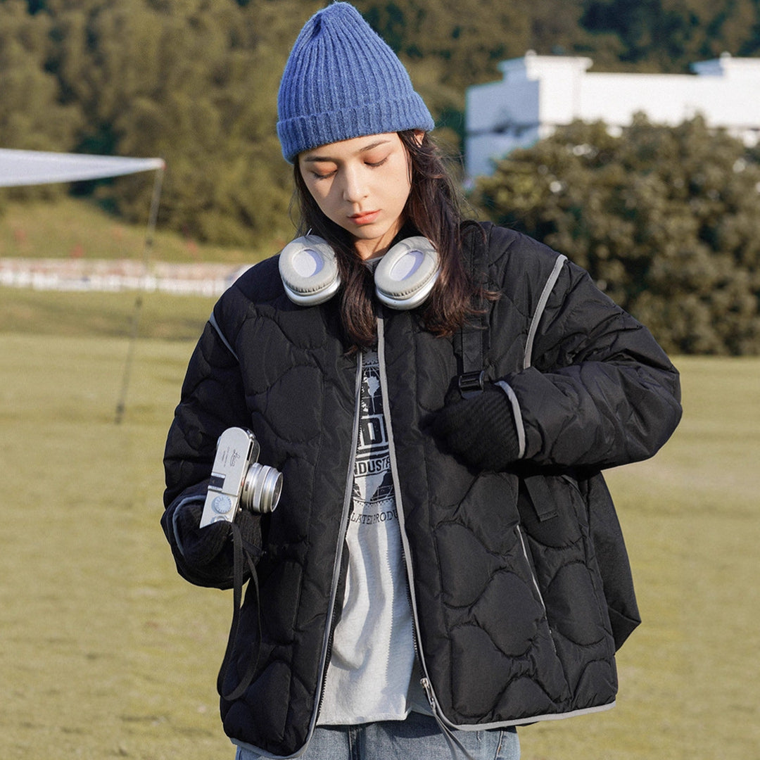 Damen wattierte Freizeitjacke mit gestepptem Design und praktischen Taschen Drune