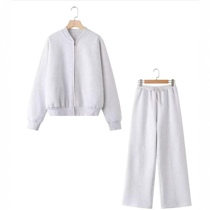 Damen 300+ minimalistische Oversize‑Bomberjacke mit durchgehendem Reißverschluss und gerippten Bündchen Drune