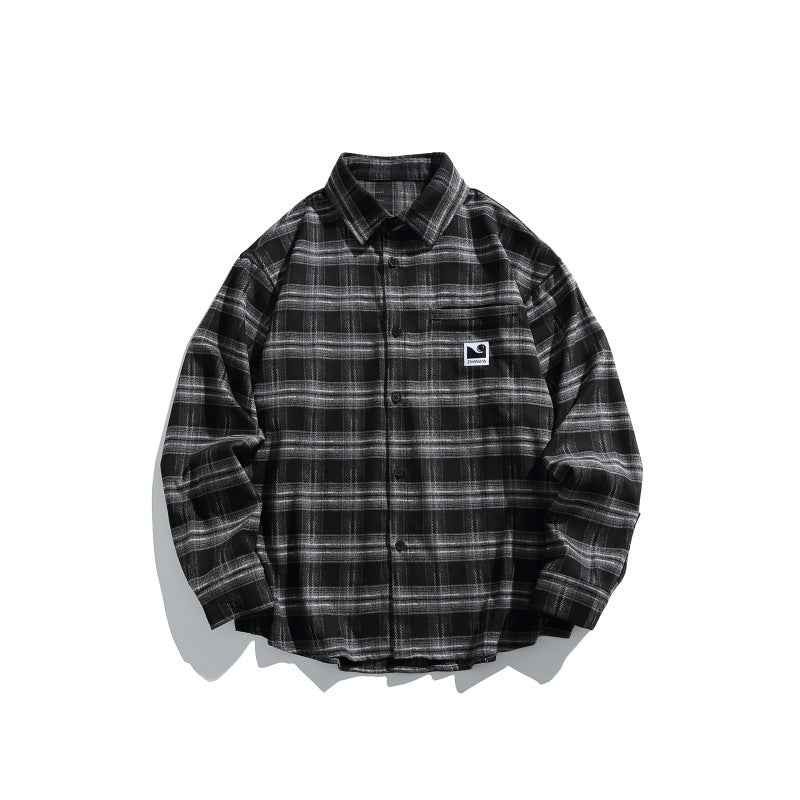 Herren Karierte Overshirt-Hemdjacke im Boxy-Relaxed-Schnitt Drune