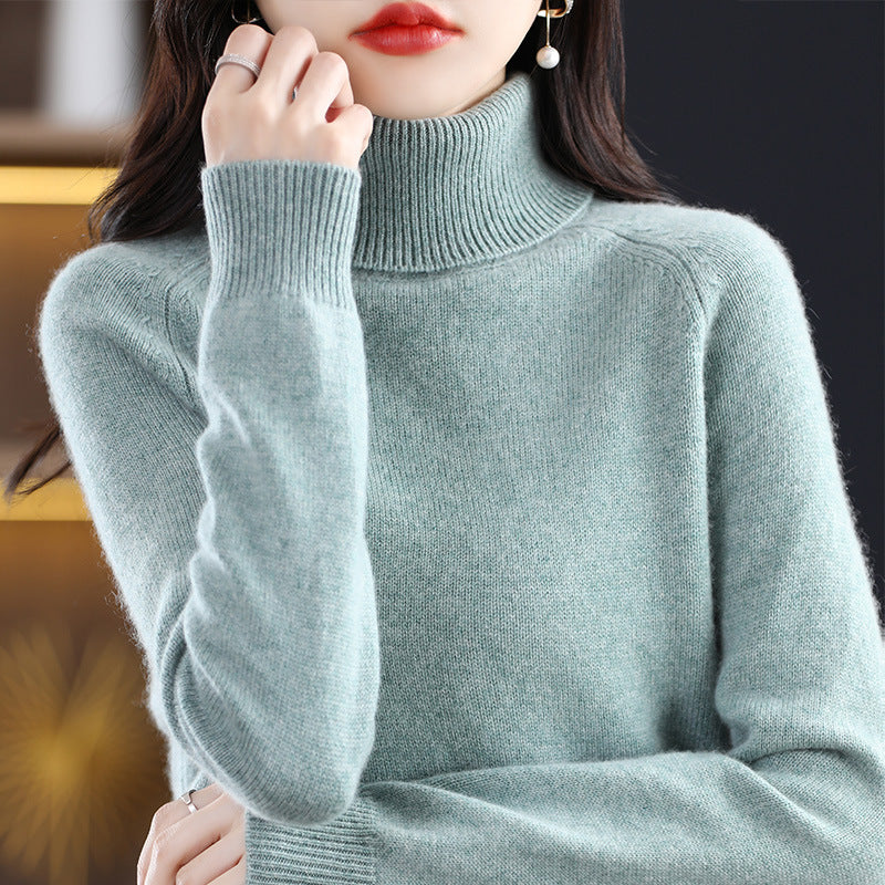 Damen Weicher Hochkragen-Pullover aus flauschigem Wollmix mit Raglanärmeln Drune