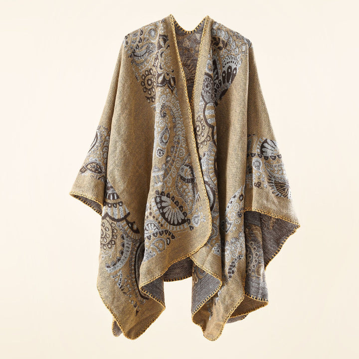 Damen Jacquard-Überwurf mit Paisley-Muster und offenem Kimono-Fall Drune
