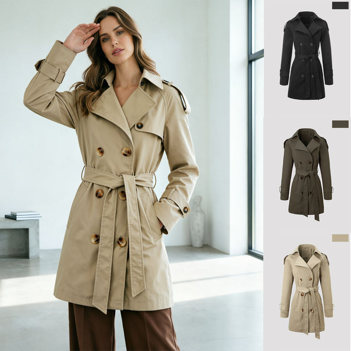 Damen Klassischer Trenchcoat Drune