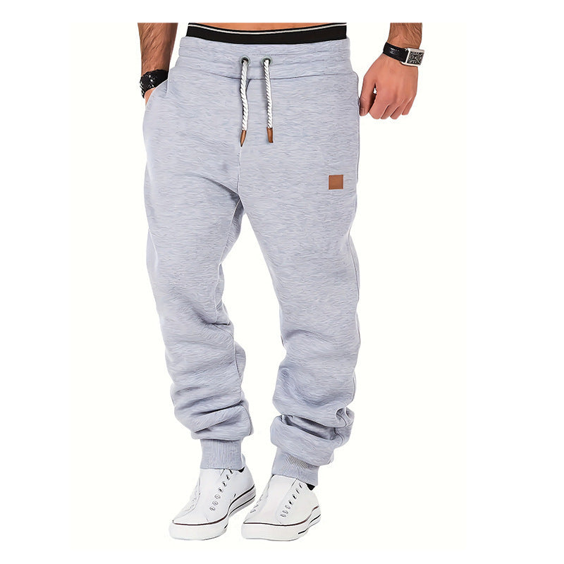 Herren melierter Relax-Jogger mit breitem Komfortbund, gedrehtem Kordelzug und gerippten Knöchelabschlüssen Drune