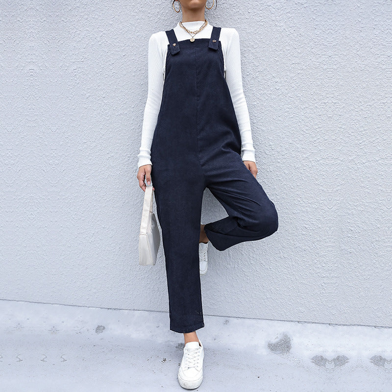 Damen Lässiger Overall mit hohen Kragen Drune