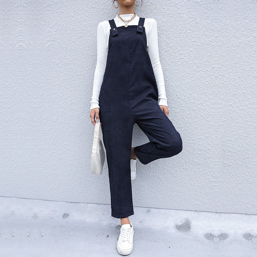 Damen Lässiger Overall mit hohen Kragen Drune