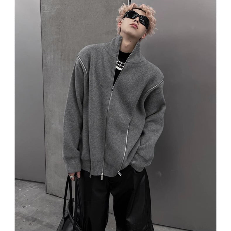 Herren Urbaner Strickpullover mit hohem Kragen Drune