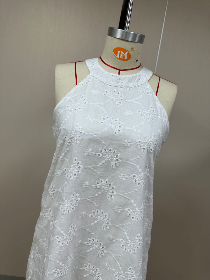Damen Sommerliches Strandkleid mit floralen Stickereien Drune