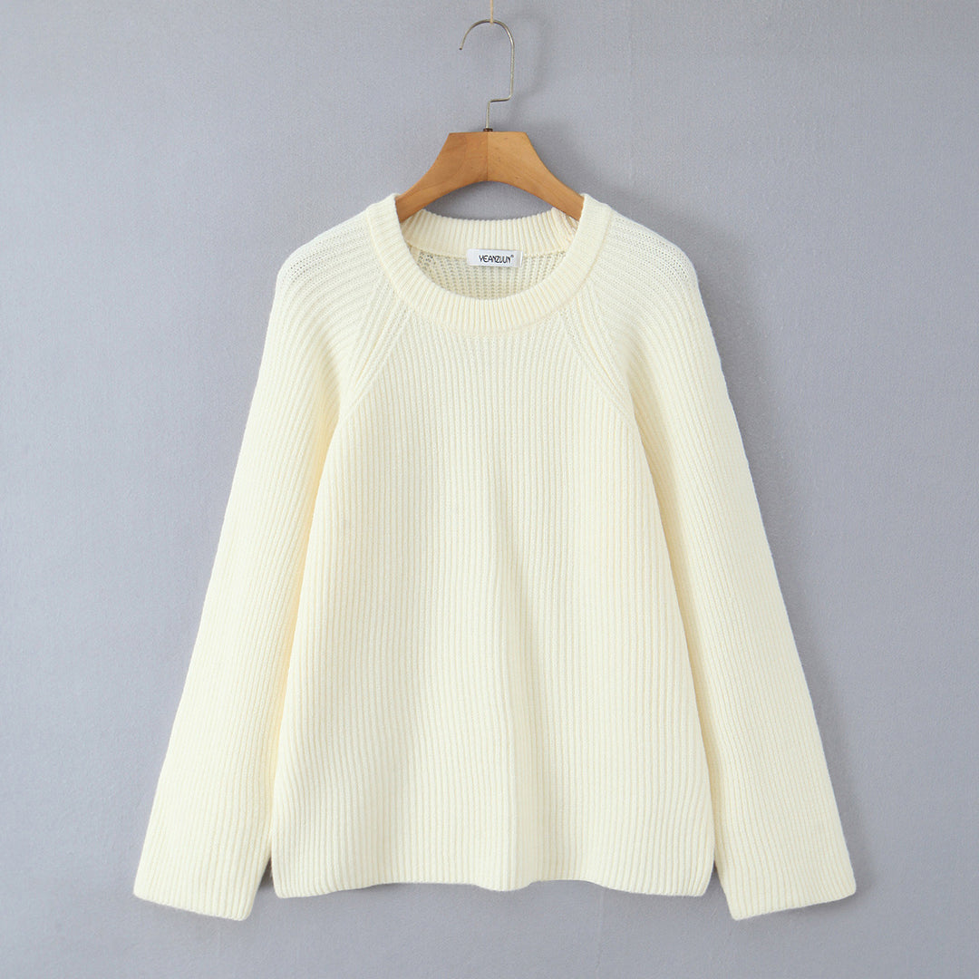 Damen Kuscheliger Strukturpullover mit Rundhalsausschnitt Drune