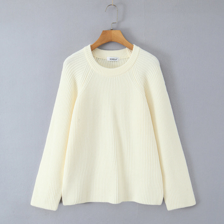 Damen Kuscheliger Strukturpullover mit Rundhalsausschnitt Drune